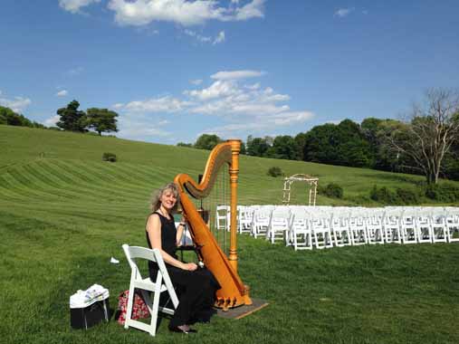 Rebecca with harp