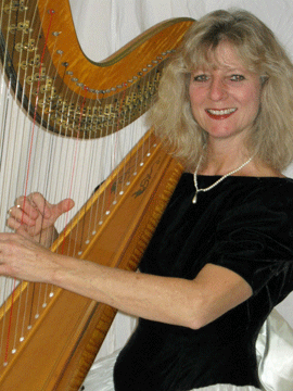 Rebecca with harp